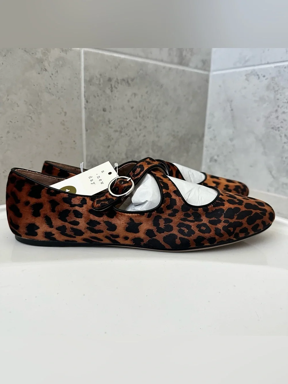 A New Day Women’s Leopard Print Mary Jane Flats Size 11